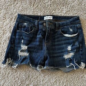 Blue Distressed Jean Shorts Trendy